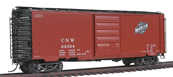 40' Boxcar -- Chicago & North Western #24324 (Red Oxide, Black Ends & Roof)