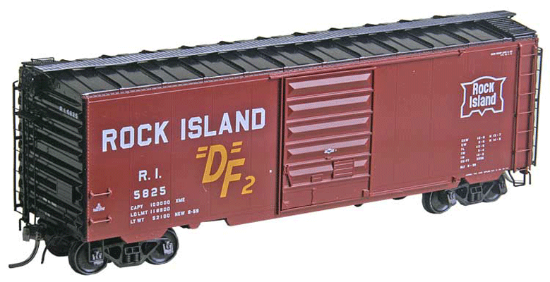 40' PS-1 Boxcar w/6' Youngstown Door w/ "HGC" Trucks - Assembled -- Rock Island #5825-1