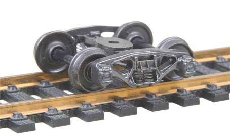 Bettendorf 50-Ton Fully Sprung Self-Centering Metal Trucks -- Code 110 (.110") 33" Smooth-Back RP-25 Wheels 1 Pair-2