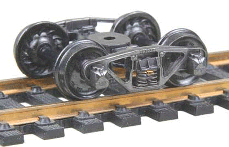 Vulcan Double Truss Fully Sprung Self-Centering Metal Trucks -- Code 110 (.110") 33" Ribbed-Back RP-25 Wheels 1 Pair-1