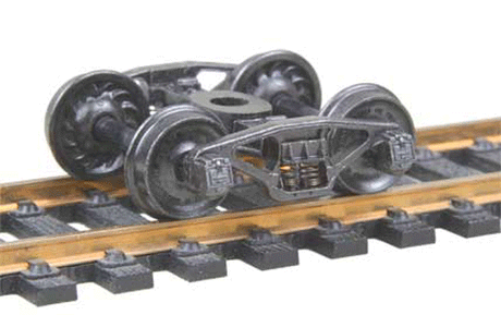Pennsylvania 2D-F8 50-Ton Fully Sprung Self-Centering Metal Trucks -- Code 110 (.110") 33" Ribbed-Back RP-25 Wheels 1 Pair-1