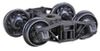 Arch Bar Self-Centering HGC Trucks -- Code 110 (.110") 33" Ribbed-Back RP-25 Wheels  1 Pair-1