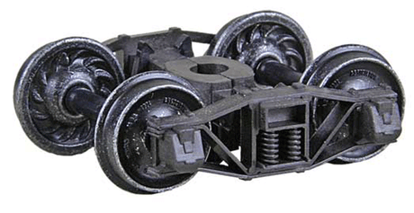 Arch Bar Self-Centering HGC Trucks -- Code 110 (.110") 33" Ribbed-Back RP-25 Wheels  1 Pair-1