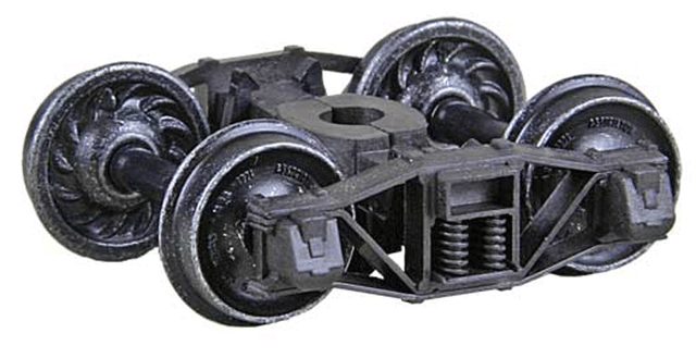 Arch Bar Self-Centering HGC Trucks -- Code 110 (.110") 33" Ribbed-Back RP-25 Wheels  1 Pair-1