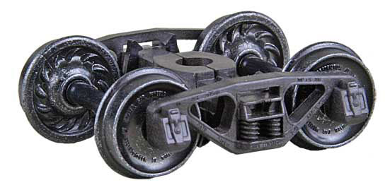 A.S.F.(R) Ride Control(R) 50-Ton Self-Centering HGC Trucks -- Code 110 (.110") 33" Ribbed-Back RP-25 Wheels  1 Pair-2
