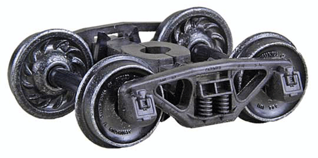 Bettendorf 50-Ton Self-Centering HGC Trucks -- Code 110 (.110") 33" Ribbed-Back RP-25 Wheels  1 Pair-1