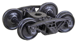 Bettendorf AAR Self-Centering HGC Leaf-Spring Caboose Trucks -- Code 110 (.110") 33" Smooth-Back RP-25 Wheels 1 Pair-1