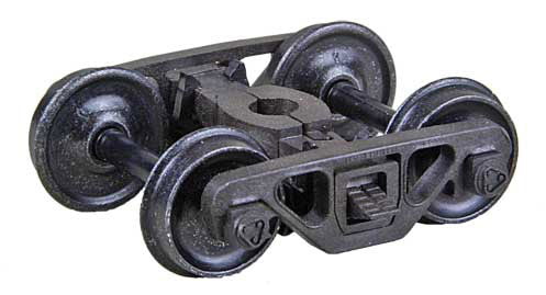 Barber - Bettendorf Self-Centering HGC Leaf-Spring Caboose Trucks -- Code 110 (.110") 33" Smooth-Back RP-25 Wheels 1 Pair-2