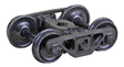 Barber - Bettendorf Self-Centering HGC Leaf-Spring Caboose Trucks -- Code 110 (.110") 33" Smooth-Back RP-25 Wheels 1 Pair-1