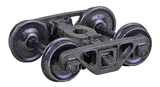 Barber - Bettendorf Self-Centering HGC Leaf-Spring Caboose Trucks -- Code 110 (.110") 33" Smooth-Back RP-25 Wheels 1 Pair-1