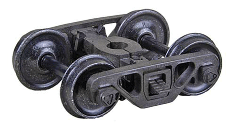 Barber - Bettendorf Self-Centering HGC Leaf-Spring Caboose Trucks -- Code 110 (.110") 33" Smooth-Back RP-25 Wheels 1 Pair-1