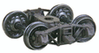 Arch Bar Self-Centering HGC Leaf-Spring Caboose Trucks -- Code 110 (.110") 33" Ribbed-Back RP-25 Wheels 1 Pair-1