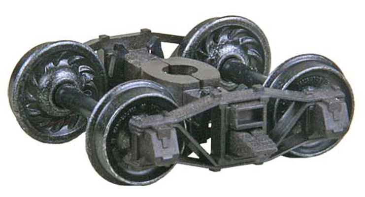 Arch Bar Self-Centering HGC Leaf-Spring Caboose Trucks -- Code 110 (.110") 33" Ribbed-Back RP-25 Wheels 1 Pair-1