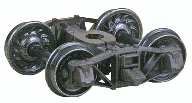 Arch Bar Self-Centering HGC Leaf-Spring Caboose Trucks -- Code 110 (.110") 33" Ribbed-Back RP-25 Wheels 1 Pair-1