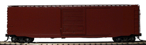 50' PS-1 Boxcar w/Standard Coupler, 9' Low Tack Doors - Sharp Slope, No Lip -- Red Oxide
