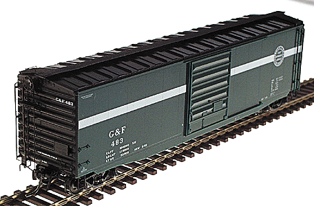 50' PS-1 Boxcar w/9' Pullman-Standard Door & Gradual Side Sill -- Georgia & Florida (green, black roof & ends, white stripe & lettering)