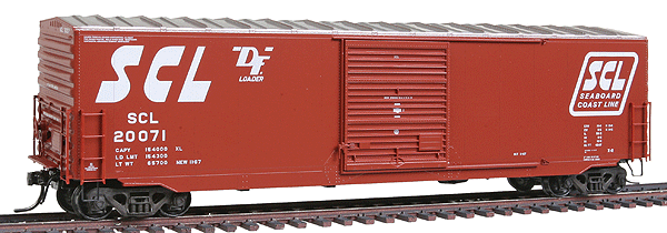 50' PS-1 Boxcar w/9' Door -- Seaboard Coast Line #20071 (Built 1967 Factory New; Boxcar Red w/Silver Roof)
