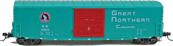 PS-1 50' Boxcar w/10'Door - Ready to Run -- Great Northern #39814 (Built 1966, Factory New, Glacier Green)