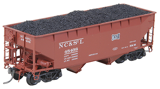 50-Ton AAR Standard Open Hopper w/Wine Latches & Box Defect Card Holder -- Nashville, Chattanooga & St Louis #48498 (Red Oxide)