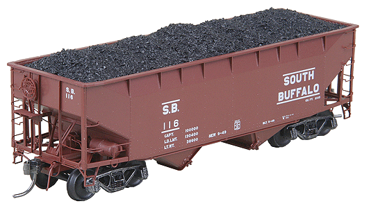 50 Ton AAR Standard Open Hopper w/Wine Latches & Box Defect Card Holder -- South Buffalo #116 (Boxcar Red)