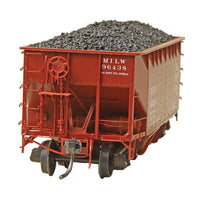 50-Ton AAR Standard Offset 2-Bay Open Hopper with Coal Load - Ready to Run -- Milwaukee Road #96438 (As-Delivered 1948, red oxide, CMStP&P Logo)