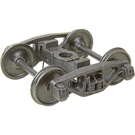 2-Rail AAR Bettendorf Style Metal Trucks -- With 33" Smooth-Back Metal P48 Wheels 1 Pair-2