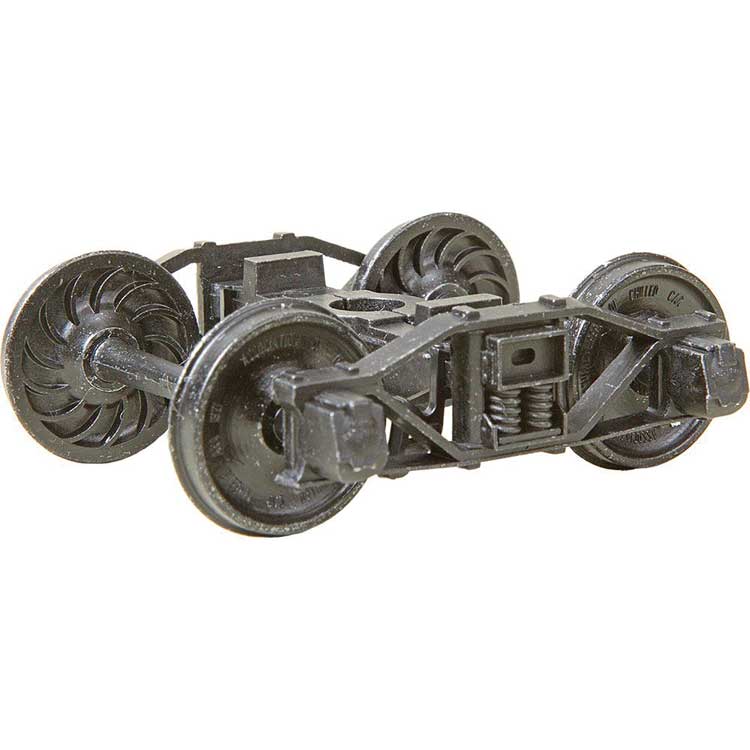 2-Rail Arch Bar Metal Trucks -- With 33" Ribbed-Back Metal P48 Wheels 1 Pair-1
