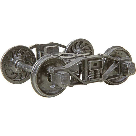 2-Rail Arch Bar Metal Trucks -- With 33" Ribbed-Back Metal P48 Wheels 1 Pair-1