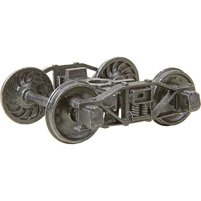 2-Rail Arch Bar Metal Trucks -- With 33" Ribbed-Back Metal P48 Wheels 1 Pair-1