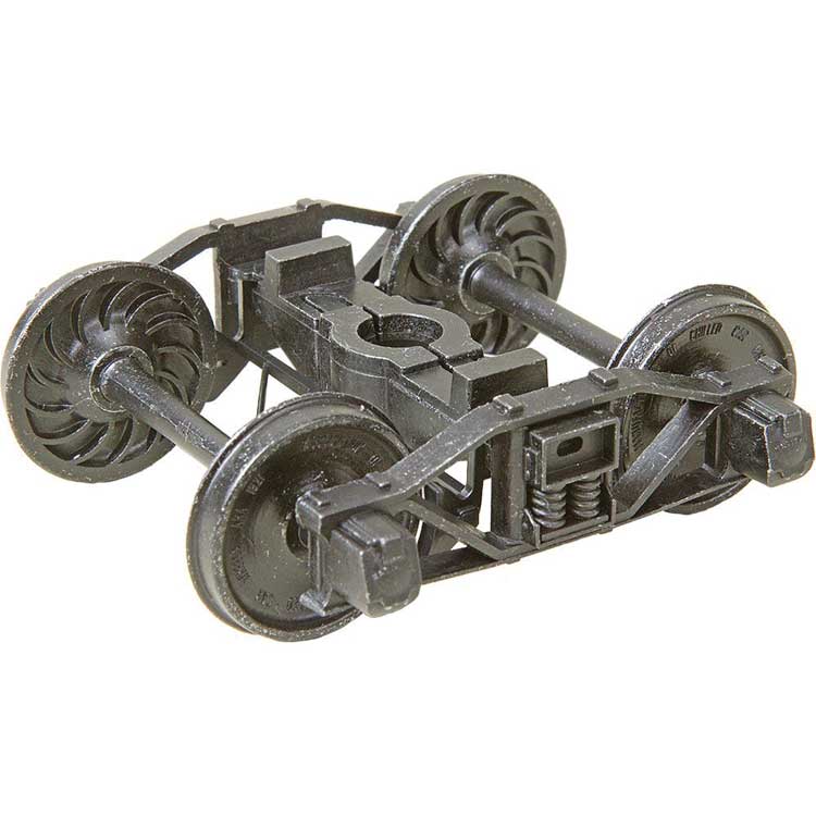 2-Rail Arch Bar Metal Trucks -- With 33" Ribbed-Back Metal P48 Wheels 1 Pair-2