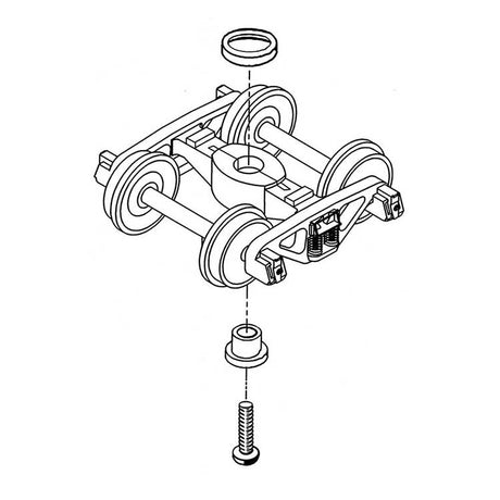 2-Rail A.S.F. 100-Ton Roller Bearing Metal Trucks -- With 36" Smooth-Back Metal P48 Wheels 1 Pair-6
