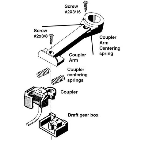 Centerset Couplers with Coupler Arm Mount Gearboxes -- For USA Trains Bi-Level Auto Carriers and Similar 1 Pair-2