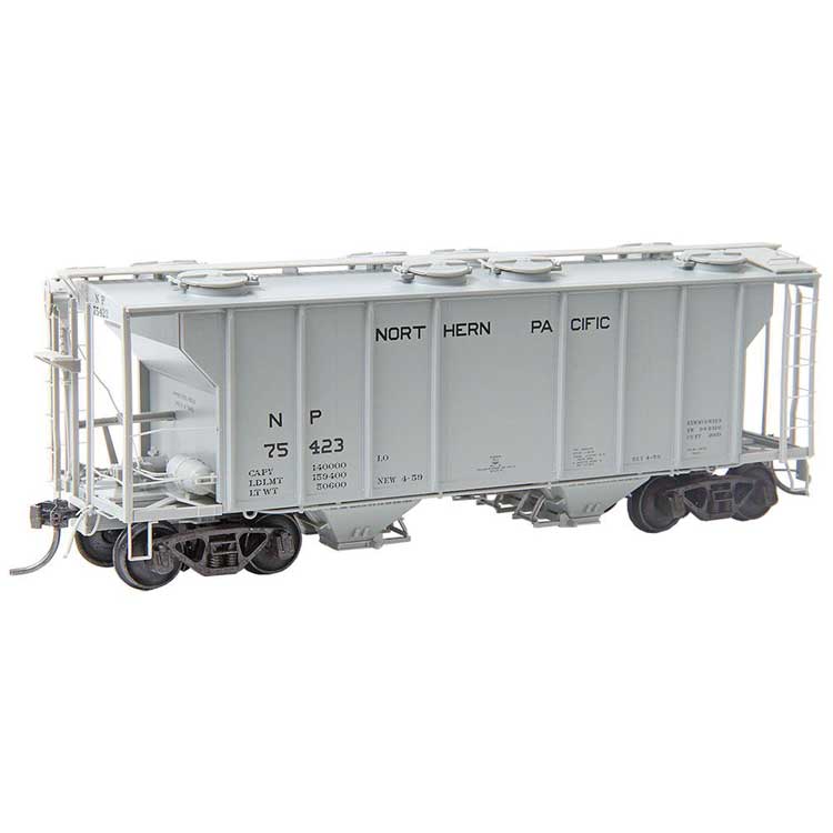 PS-2 2-Bay Covered Hopper - Ready to Run -- Northern Pacific #75423 (gray, black)-1