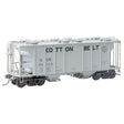 PS-2 2-Bay Covered Hopper - Ready to Run -- Cotton Belt SSW #77112 (As-Built 1957, gray, black, Small Logo)
