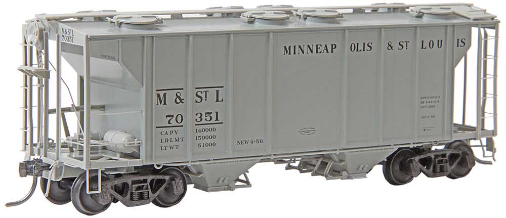 PS-2 2-Bay Covered Hopper - Ready to Run -- Minneapolis & St Louis #8343