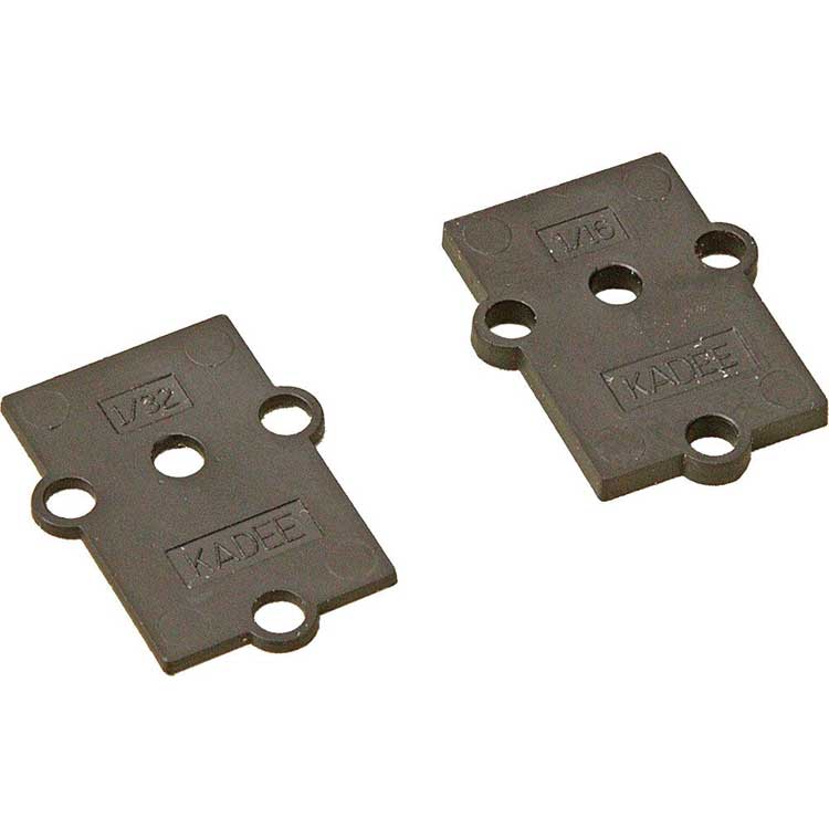 #851 O Scale Plastic Shims -- For #817 or #819 Gearbox 1/16 & 1/32" (black) 8 of Each