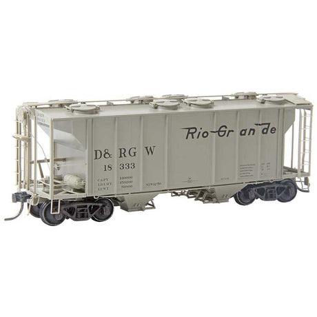 Pullman-Standard PS-2 2-Bay Covered Hopper - Ready to Run -- Denver & Rio Grande Western #18333 (gray, Flying Grande)