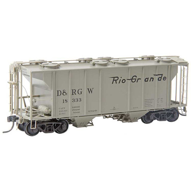 Pullman-Standard PS-2 2-Bay Covered Hopper - Ready to Run -- Denver & Rio Grande Western #18333 (gray, Flying Grande)