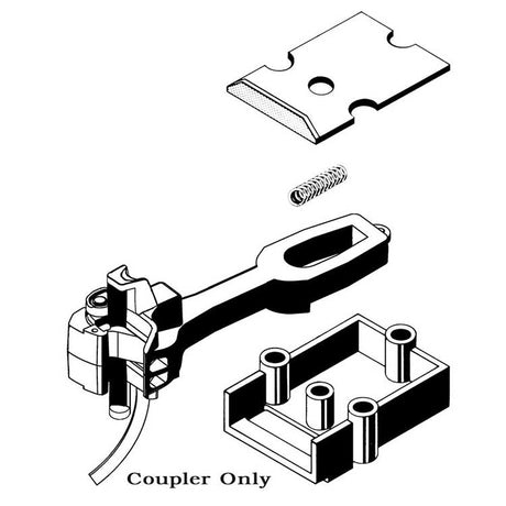 #938 Long "SE" Top and Bottom Shelf Coupler Straight Centerset - Coupler O -- 1 Pair with Centering Springs-2