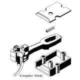 #948 Long "SBE" Bottom Shelf Coupler Straight Centerset Coupler Only -- 1 Pair with Centering Springs-2