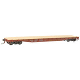 50-Ton AAR Flatcar - Ready to Run -- Union Pacific #57059 (1941 Scheme, red oxide, Streamliners Slogan)-2