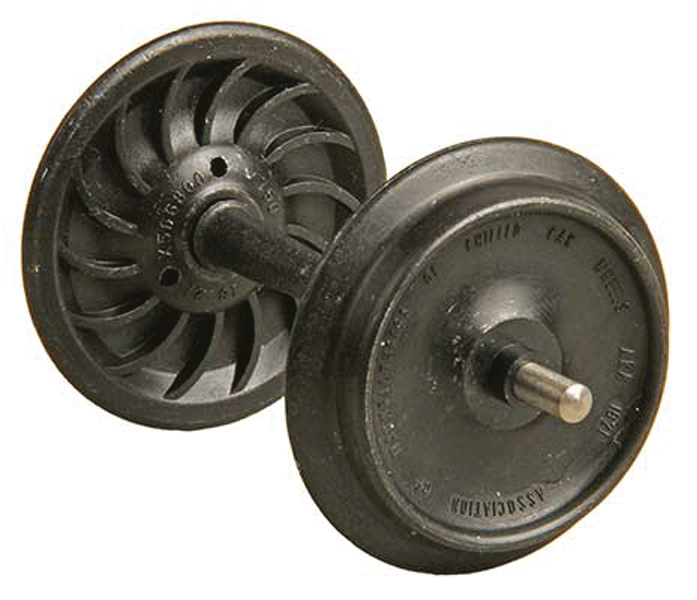 Ribbed-Back Metal Wheelsets -- 33" Diameter for 1/29 Scale or 36" for 1/32 (#1) Scale (black) 1 Set-1