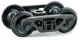 Barber(R) S-2 Roller Bearing Sprung Metal Trucks, 70 Ton -- 33 Smooth Back All Metal Non-Magnetic Wheels - 1 Pair