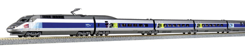 TGV Reseau 10-Car Train-Only Set - Standard DC -- French National Railways SNCF (gray, white, blue)