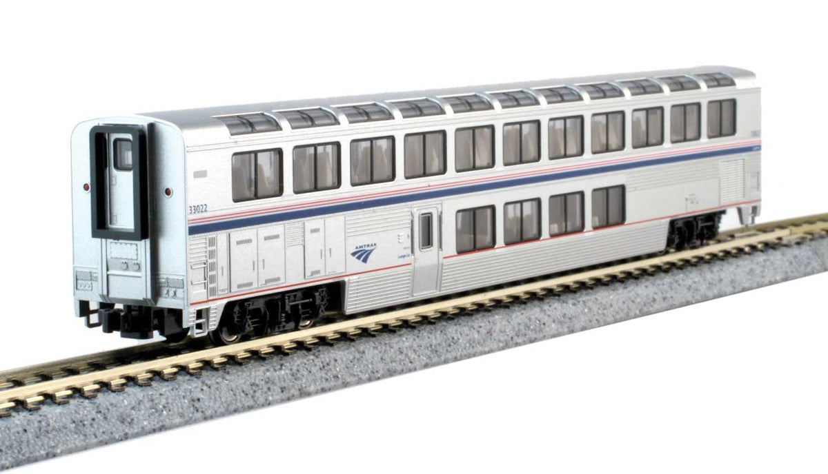 Viewliner Baggage & 5 Superliner Car Bookcase Set -- Amtrak (Phase VI; silver, blue, red)-5