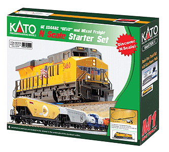 GE ES44AC GEVO Mixed Freight Starter Set -- Union Pacific Loco, 6 Cars; Unitrack M1 Basic 4-1/2 x 2' Oval, Power Pack-1