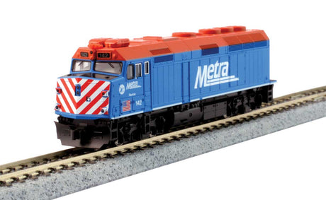 F40PH Commuter Train Starter Set -- Metra F40PH (blue, red), 3 Cars, Unitrack Oval, Power Pack-3