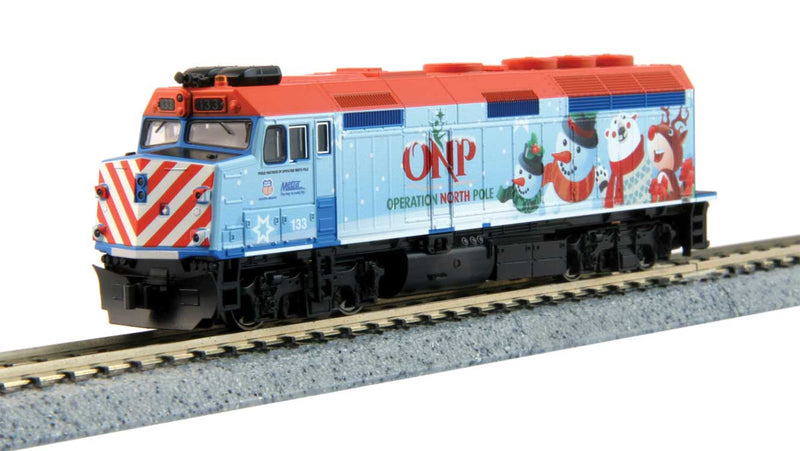 2016 Operation North Pole Starter Set - Standard DC -- Metra F40PH, 3 Bi-Level Cars, Track Oval, Power Pack-1