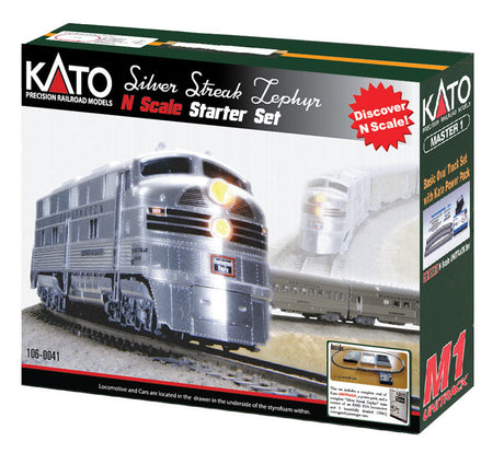 Silver Streak Zephyr Starter Set -- Chicago, Burlington & Quincy (silver, black)-2