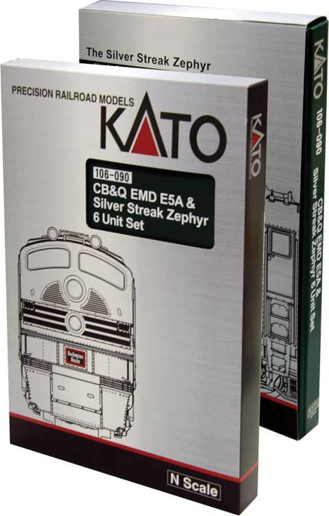 Silver Streak Zephyr Train-Only Set, Installed Interior Lighting -- Chicago, Burlington & Quincy (silver)